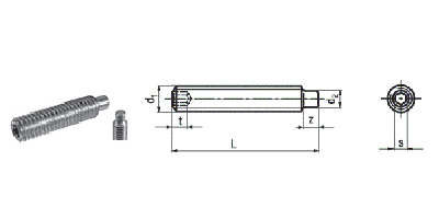内六角圆柱端紧定螺钉steel 4.8,zinc